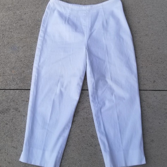 Eric Casual Petites Pants - Eric Casual Petite white  crop pants SZ 14